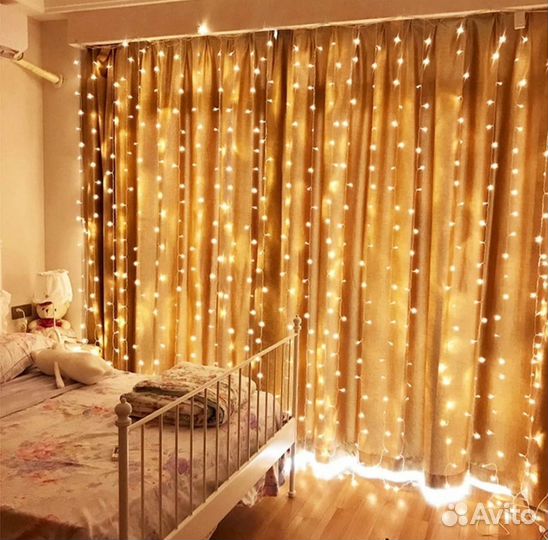 Шторка -гирлянда 3-3 метра