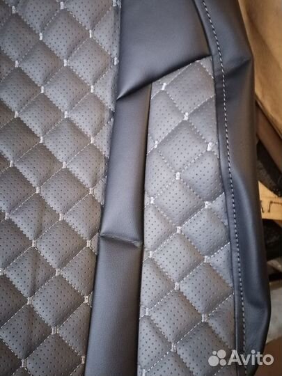 Чехлы на Весту ромб серый полностью