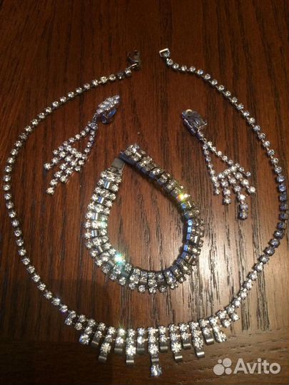 Бижутерия колье, браслет, клипсы Чехословакия