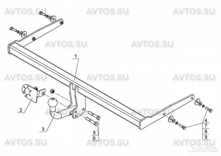 Фаркоп Skoda Rapid с 2014- (AvtoS SK 11)