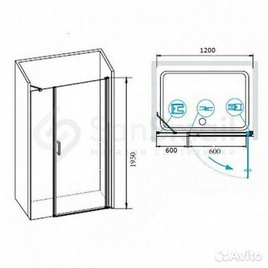 Душевая дверь RGW Leipzig LE-08 60+60 см