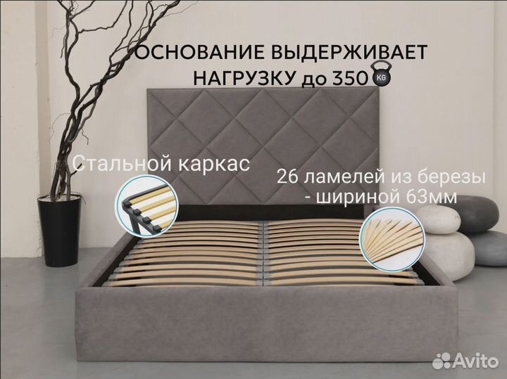 Кровать двухспальная с матрасом, все как в описании