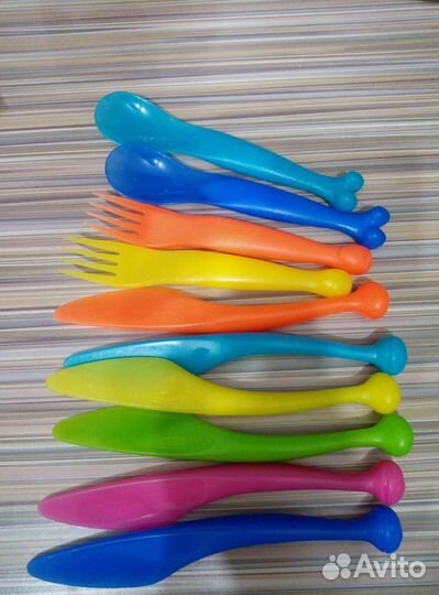 Детские пластиковые вилки, ложки, ножи Икеа