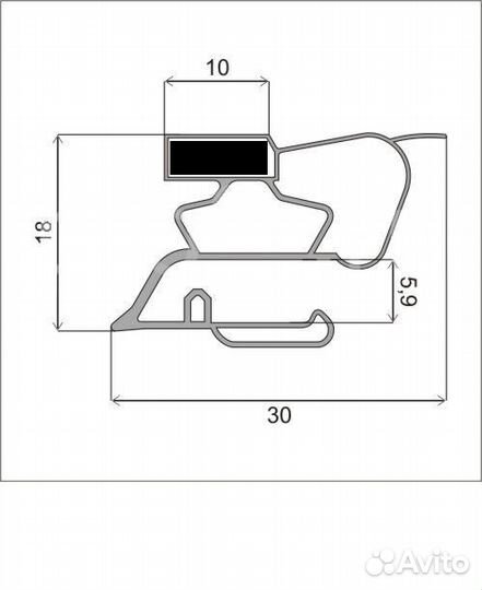 Резина для холодильников Бирюса 134*55 см
