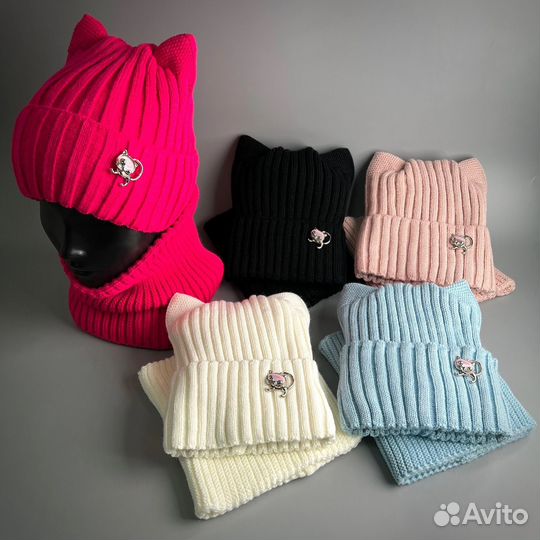 Комплект зимний шапка и снуд