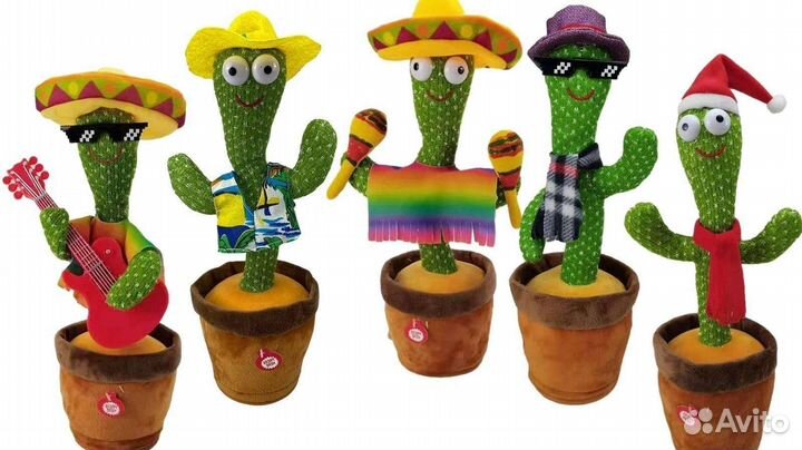 Танцующий кактус Повторюшка С одеждой Аккумулятор