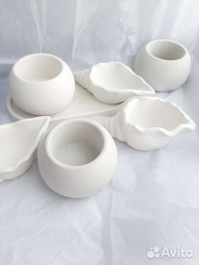 Кашпо из гипса, бетона