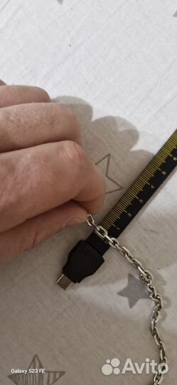 Мужская серебряная цепь бу якорная