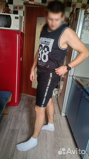 Джинсовые черные шорты Black Squad