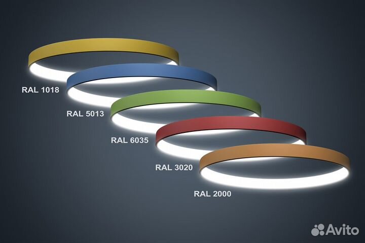 Светодиодная люстра свечением внутрь форма Кольцо