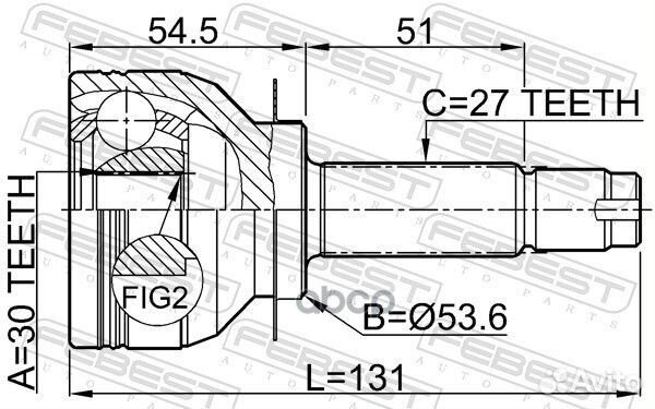 Шрус внешний перед прав/лев 0810B13 Febest