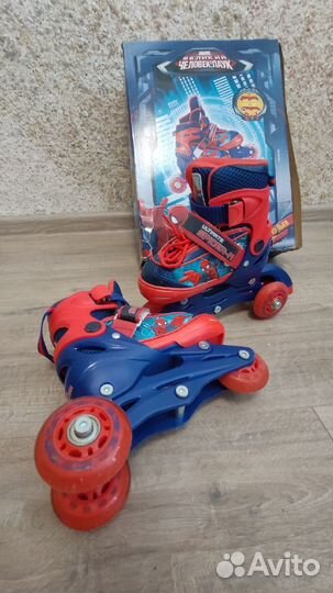 Роликовые коньки Человек-паук раздвижные 26-29 р