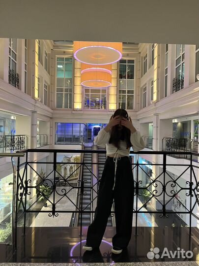 Брюки палаццо черные