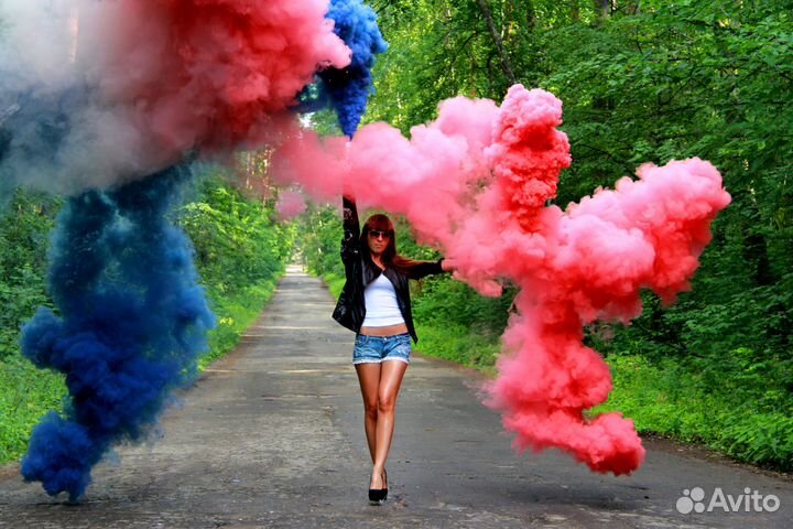 Цветной дым. Шашка дымовая. Фаер