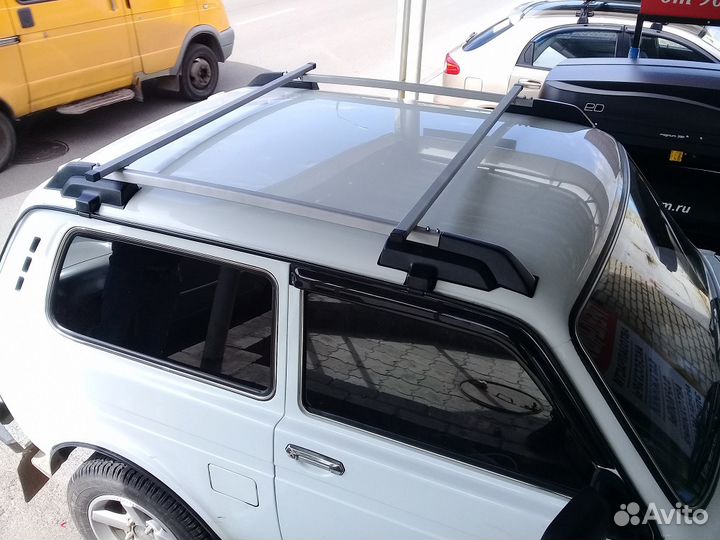 Рейлинги на крышу Нива 2121, серебристые