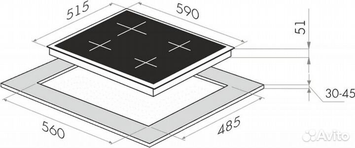 Комбинированная варочная панель maunfeld eehg.64.1