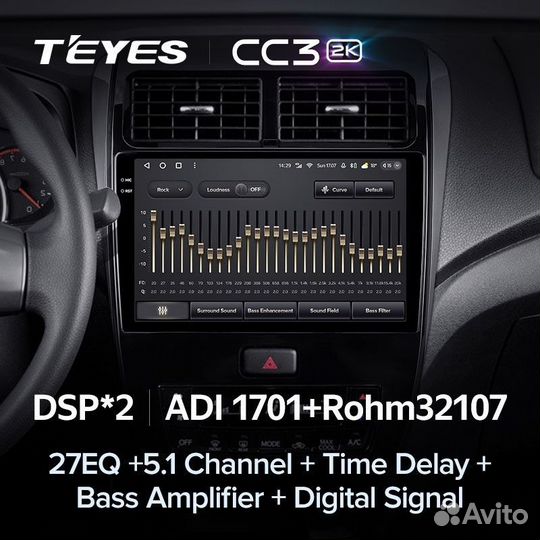 Штатная магнитола Teyes CC3 2K 4/64 Toyota Wigo/Agya (2020-2023)