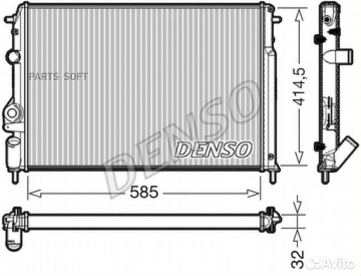 Denso DRM23034 Радиатор двигателя