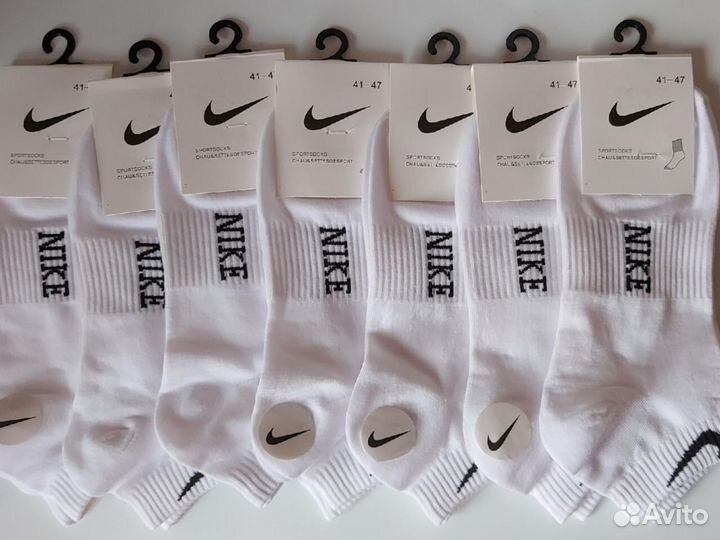 Короткие белые носки Nike хлопок