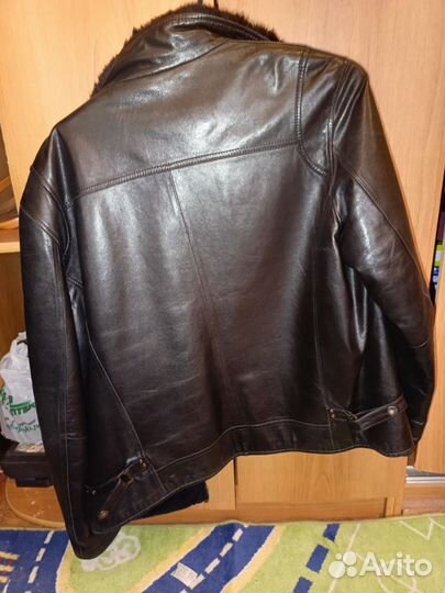 Кожаная куртка натуральный мех