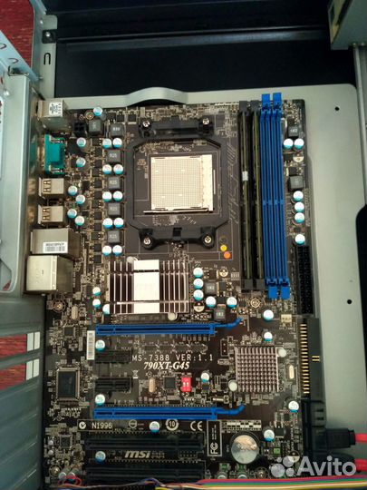 Материнская плата, корпус для пк + 4гб озу