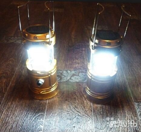 Три Кемпинг Фонаря+Фара+Зарядка от Солнца в одном