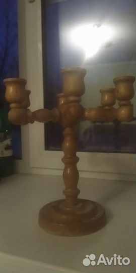 Подсвечник СССР деревянный