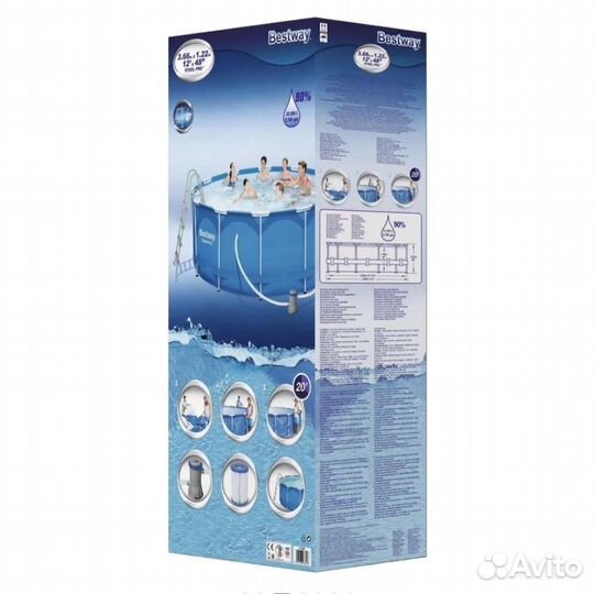 Каркасный бассейн 366 на 122 новый