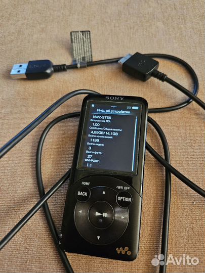 Mp3/Видео плеер sony NWZ-S755 16Gb c ориг кабелем
