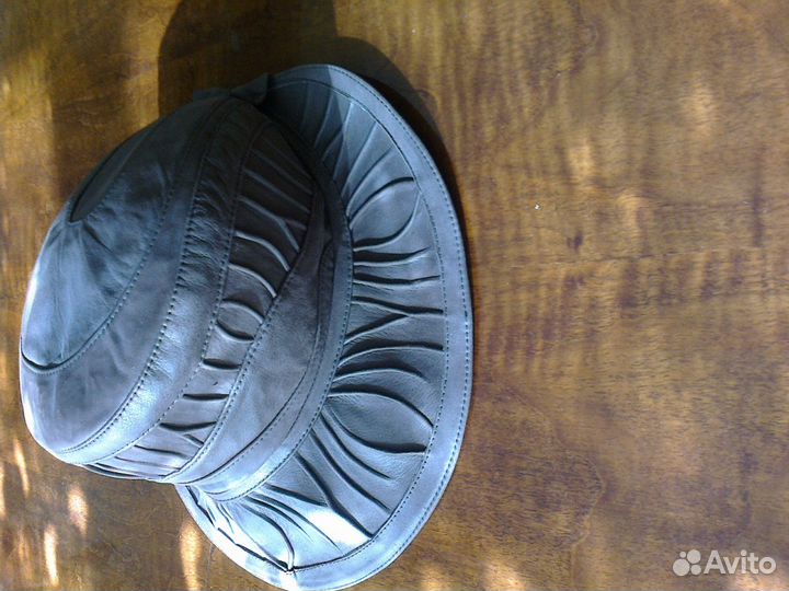 Шляпа кожа шапка под замш размер 56