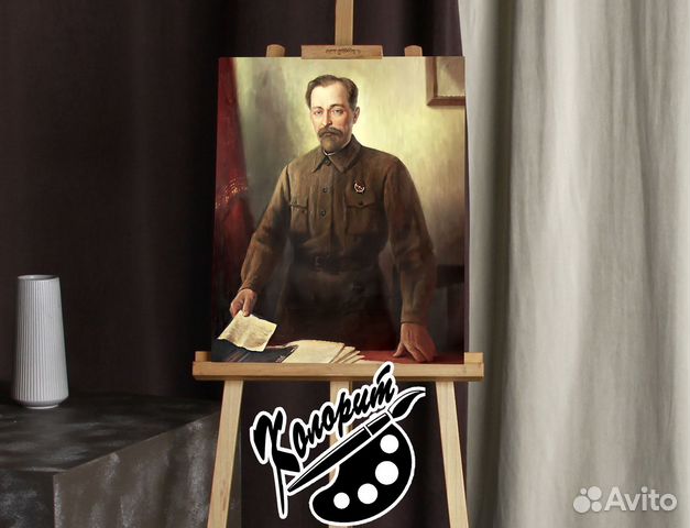 Портрет Дзержинского на холсте 40х50см
