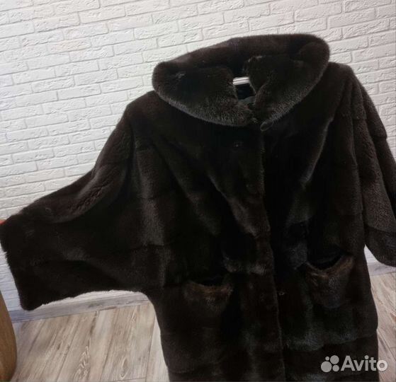 Шуба норковая с капюшоном