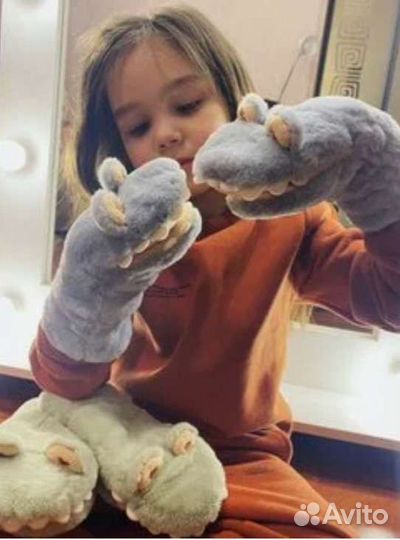 Варежки плюшевые крокодильчики