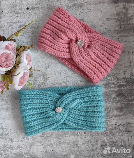 Повязка на голову вязаная