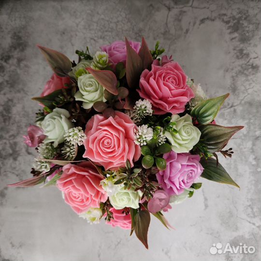 Букет роз из мыла ручной работы