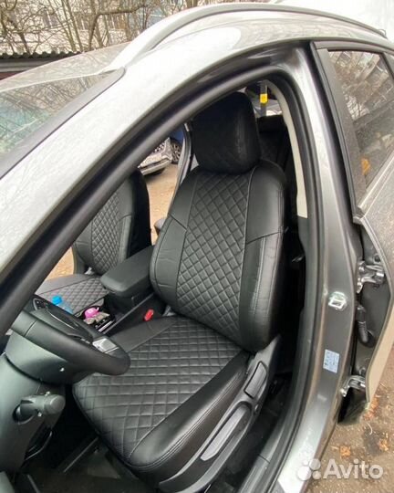 Авточехлы экокожа Ромб на Nissan Note от Автопилот