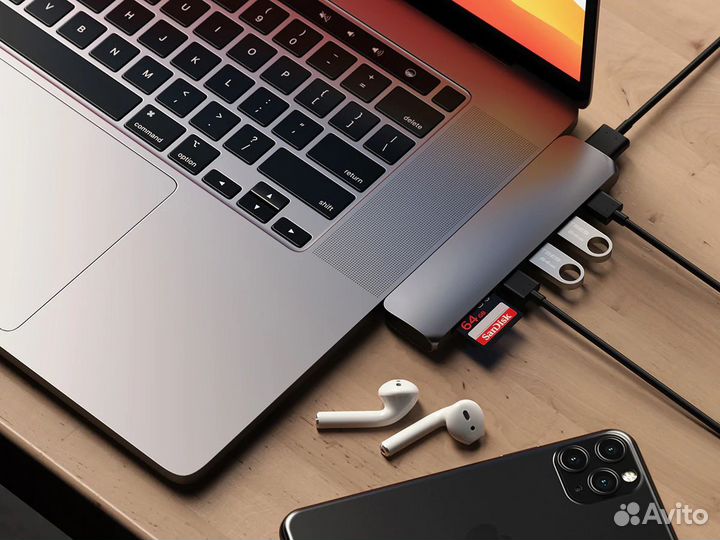 USB-хаб Type-C на 7 ports для Macbook