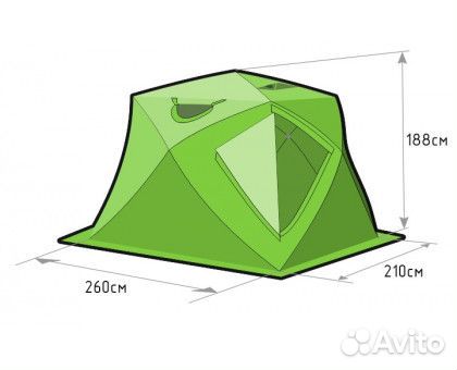 Палатка для рыбалки Лотос Куб 4 Компакт + дно