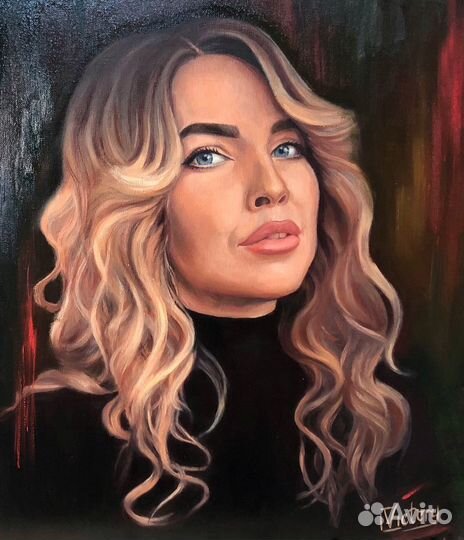 Портрет маслом на холсте, ручная работа