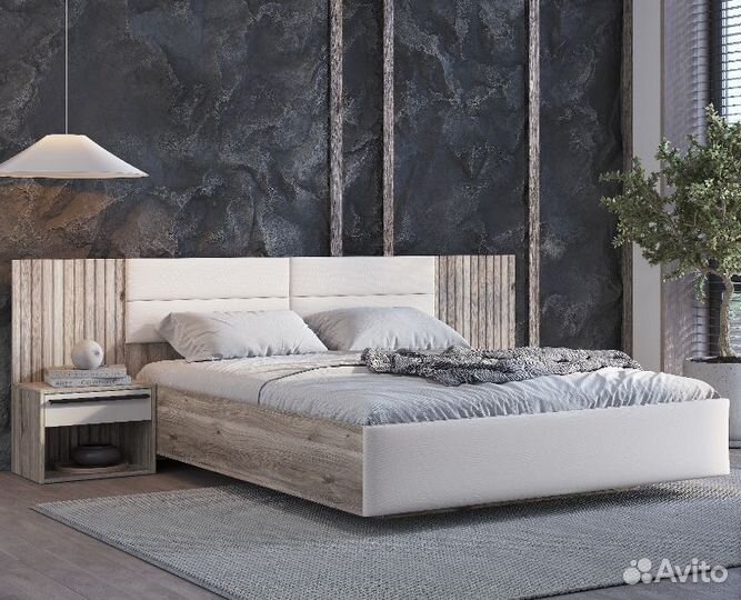 Кровать 1,6м Урбан кр-18 (ПМ в комплекте) дуб смок