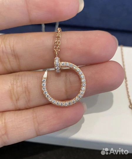 Золотое колье Cartier гвоздь с брил. 0.43 ct