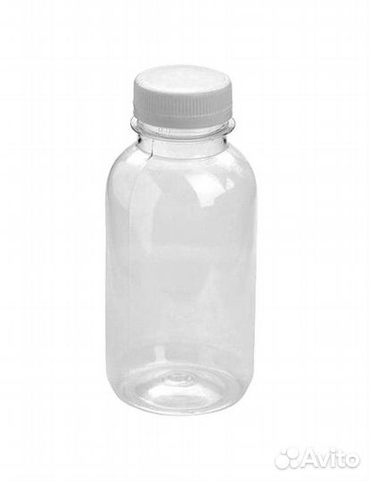 Бутылка пластиковая 300 мл, прозрачная, широкое