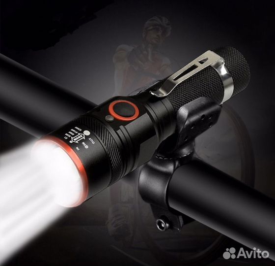 Фонарь с зарядкой usb + держатель (Pocketman)