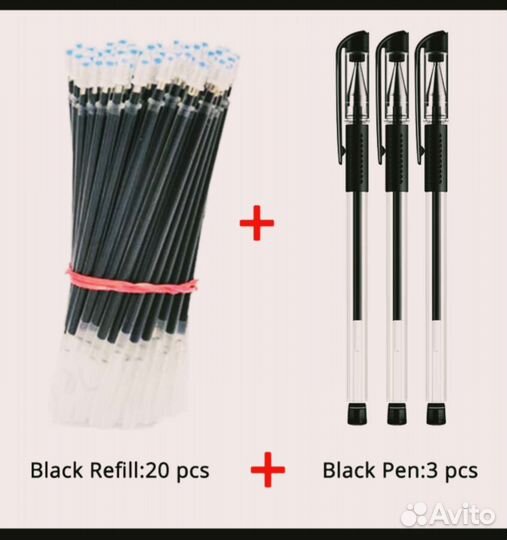 Гелевые Ручки (Синий и Чёрный набор)