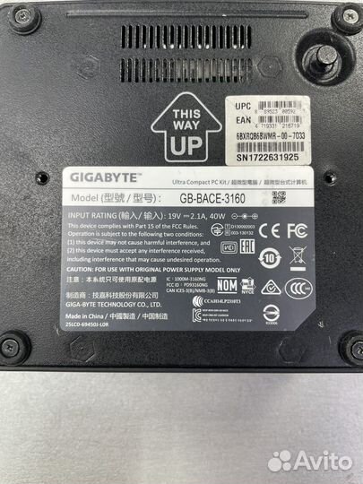 Неттоп Gigabyte GB-Bace-3160