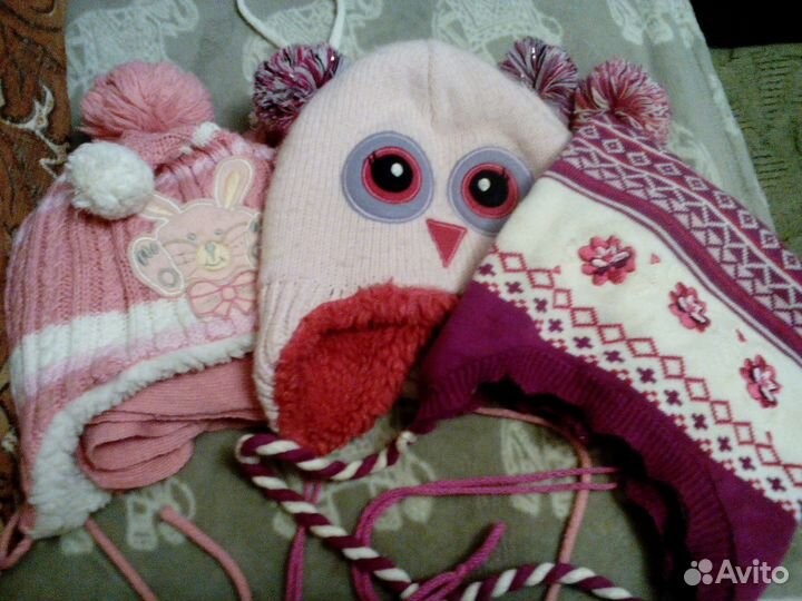 Шапки зимние на девочку пакетом