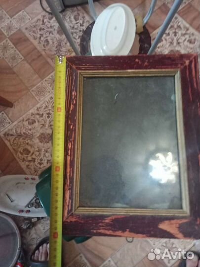 Рамка от иконы старинная дерево с родным стеклом