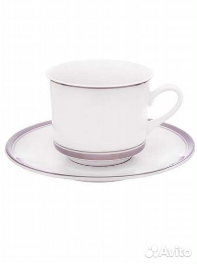 Чайный сервиз Leander белый платина серебро
