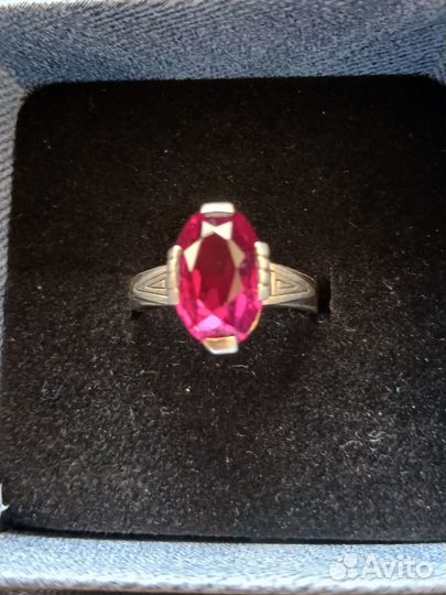 Серебряное кольцо СССР винтаж 875 проба