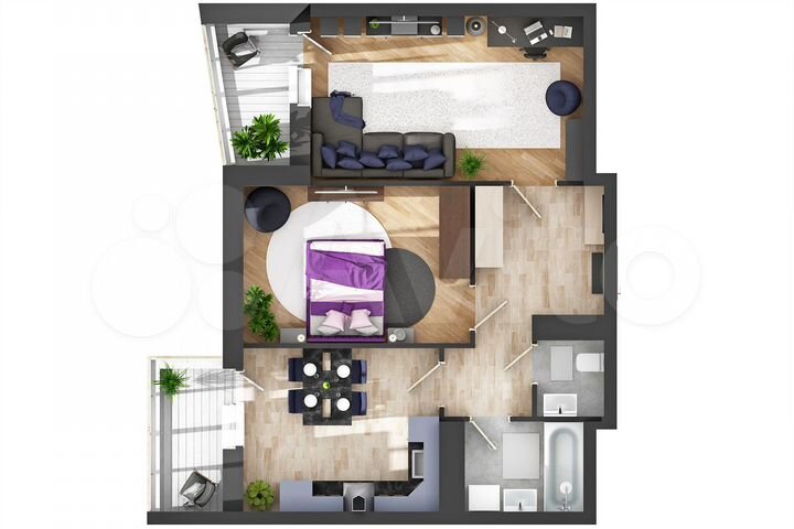 2-к. квартира, 61 м², 10/21 эт.